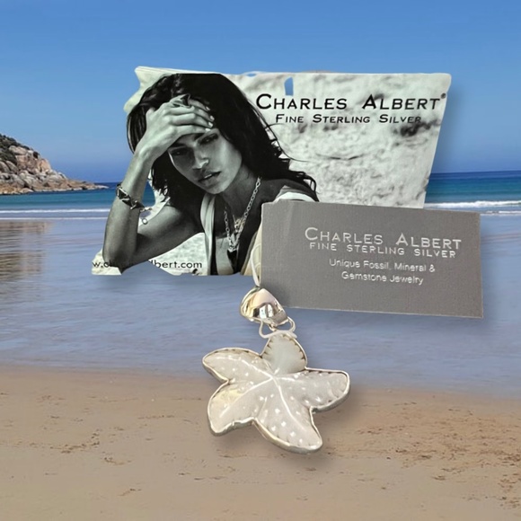 Sterling Silver Mother of Pearl Starfish Pendant - Picture 1 of 4